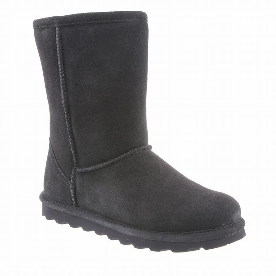 Bearpaw Elle Short Short Boots UK - Women's Boots Deep Grey ||UEIOZT-069||